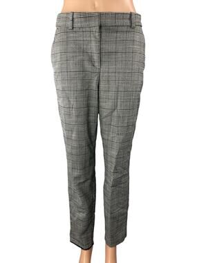 H&M Women's Gray Glen Plaid Check High Rise Skinny Trouser Dress Pants Size 8